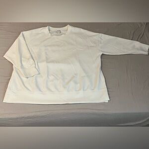 ARULA White Crewneck Oversized Scuba Sweatshirt